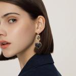 Funny Gold Plated Ace Playing Cards Earrings