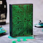 Neon Green Circuit Playing Cards with eBook