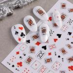 Poker Nail Art Stickers - Vegas Casino Theme Decals