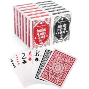 LotFancy Jumbo Index Playing Cards - 12 Decks