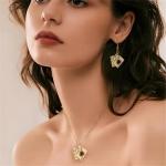 Poker-Themed Jewelry Set: Earrings & Necklace Combo