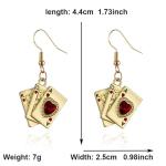 Poker-Themed Jewelry Set: Earrings & Necklace Combo