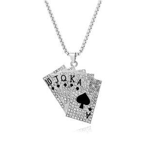 Ace of Hearts Playing Card Earrings & Necklace Set