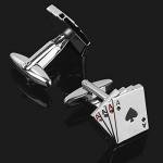 Men's Jack Playing Cards Cufflinks and Tie Clip Set