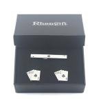 Men's Jack Playing Cards Cufflinks and Tie Clip Set