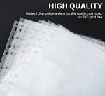 Trading Card Sleeve Pages, PANDRI 100 Pack 9 Pocket Trading Card Storage Album Pages 11 Holes Fit 3 Ring Binder