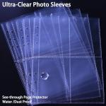 40 Pack 320 Pockets 6 Ring A5 Binder Sleeves,2.5x3.5”Photocard Sleeves,Double-Sided 4 Pocket Kpop Photocard Page Protector,Ultra-Clear Trading Card Sleeve Sheets for Game Cards,Photocard