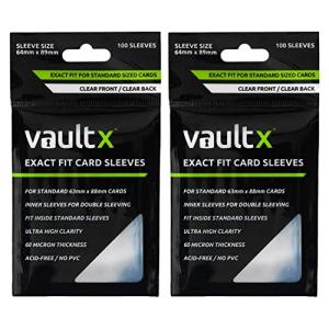 Vault X Exact Fit Trading Card Sleeves, Soft, High Clarity, Perfect Fit Inner Sleeves, Collectible Card Games, Sports, TCG (200 Pack)