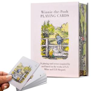 Luxury Hundred Acre Wood Themed Deck of Playing Cards – Premium, Collectible Card Set Gift for Adults and Card Game Enthusiasts. Gold Edging, Custom Design Cards With Magnetic Flip Box Deck of Cards.