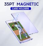 Basthalan 50ct Magnetic Card Holder, 35pt Single Touch, U-V Protectors Hard Plastic for Trading Cards, Magnet Case, Sports, Game, Football, Baseball