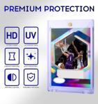 Basthalan 50ct Magnetic Card Holder, 35pt Single Touch, U-V Protectors Hard Plastic for Trading Cards, Magnet Case, Sports, Game, Football, Baseball