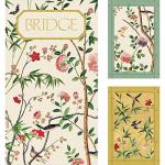 Caspari Chinese Wallpaper Bridge Gift Set in Blue, 2 Playing Card Decks & 2 Score Pads