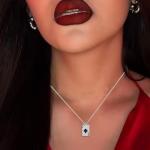 QLUYCKW Playing Card Necklace Earring Set for Women Gold Silver Punk Steel Good Luck Rock Ace Hip Hop Unisex Jewelry Gift (Silver)