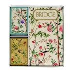 Caspari Chinese Wallpaper Bridge Gift Set in Blue, 2 Playing Card Decks & 2 Score Pads