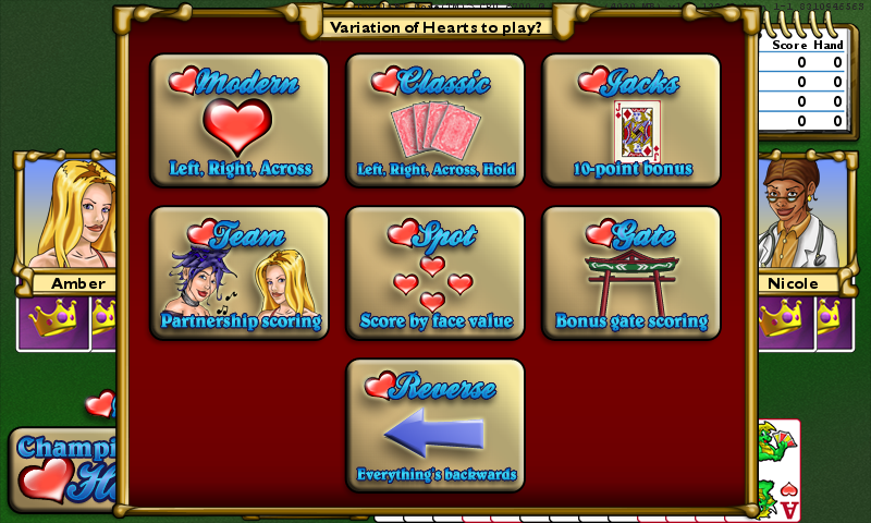 Championship Hearts Card Game - High Definition