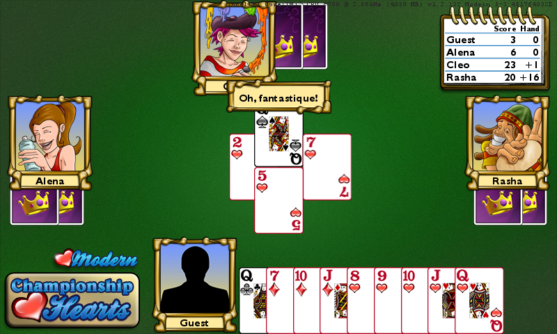 Championship Hearts Card Game - High Definition