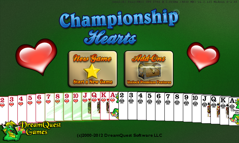 Championship Hearts Card Game - High Definition