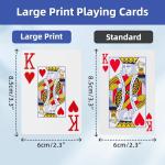 Large Print Playing Cards for Easy Visibility - 2 Pack