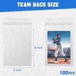 100 Team Bags for Trading Cards - 3x4 Inch