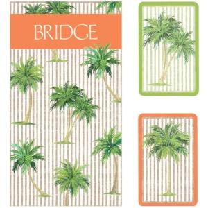 Caspari Palms Bridge Card Gift Set with Score Pads