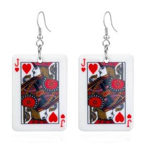 Funny Acrylic Poker Card Earrings for Women