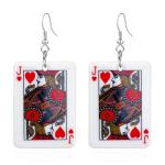 Funny Acrylic Poker Card Earrings for Women