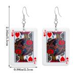 Funny Acrylic Poker Card Earrings for Women