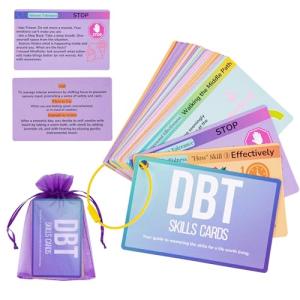 DBT Skills Coaching Cards with Guided Examples & Goals – 25 Flashcards for Emotional Regulation, Stress Relief & Coping Tools – for Teens & Adults