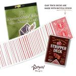 Stripper Deck Kit with Bicycle Playing Cards – Learn 125 Plus Magic Tricks Using Deck of Cards, Magic Cards & Professional Trick Routines for Beginners, Kids & Adults (Red)