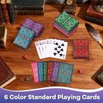 6-Pack Poker Size Playing Cards in Unique Colors