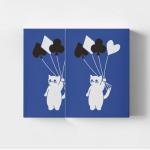 YOCEAN 2 Decks Cat Playing Cards, 54 Different Pattern, Cat Card Games, Cat Poker Cards, Cat Deck of Cards, 3.5 × 4.5inches (Blue)