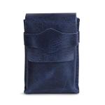 Blue Leather Playing Card Storage Case for Travel