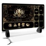 Magic The Gathering Playmat with Zones – Gold Lotus