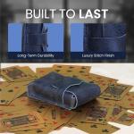 Blue Leather Playing Card Storage Case for Travel