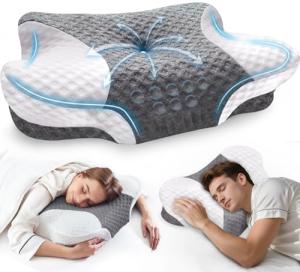 Almohada Ergonómica 2-en-1 - Soporte Adaptable de Memory Foam