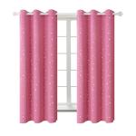 BGment Pink Blackout Curtains for Girls Bedroom, Sparkling Star Curtains Thermal Insulated Grommet Window Drapes for Dreamy Cute Princess Style Room Decor, Set of 2 Panels, 42 x 63 Inch
