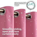BGment Pink Blackout Curtains for Girls Bedroom, Sparkling Star Curtains Thermal Insulated Grommet Window Drapes for Dreamy Cute Princess Style Room Decor, Set of 2 Panels, 42 x 63 Inch