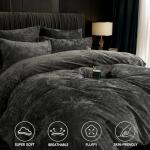 Juego de fundas de edredón de terciopelo gris