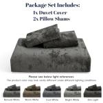 Juego de fundas de edredón de terciopelo gris