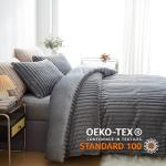 Juego de funda nórdica de franela mullida Bedsure - Funda de edredón de piel sintética tamaño queen