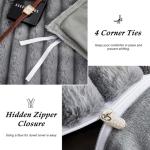 Juego de funda nórdica de franela mullida Bedsure - Funda de edredón de piel sintética tamaño queen