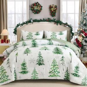 Juego de funda nórdica navideña tamaño queen – Diseño invernal