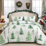 Juego de funda nórdica navideña tamaño queen – Diseño invernal