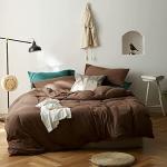 Funda nórdica lisa color mocha Queen – Estilo minimalista cálido