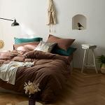 Funda nórdica lisa color mocha Queen – Estilo minimalista cálido