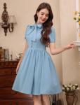 1950s Style Short Sleeve Bow Tie Dress