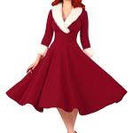 50s Vintage Red Christmas Cocktail Dress