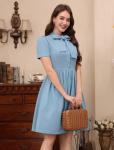 1950s Style Short Sleeve Bow Tie Dress