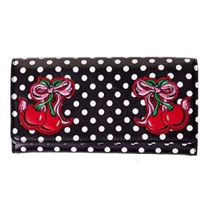 Banned Lucille Retro Cherry Embroidery Leather Purse