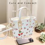 Cherry Print Vegan Leather Crossbody Purse for Women